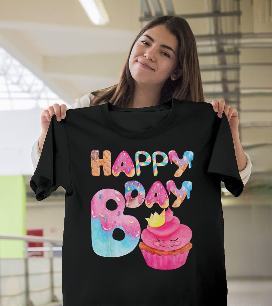 Happy Bday Cupcake Donut Themed Birthday T-Shirt