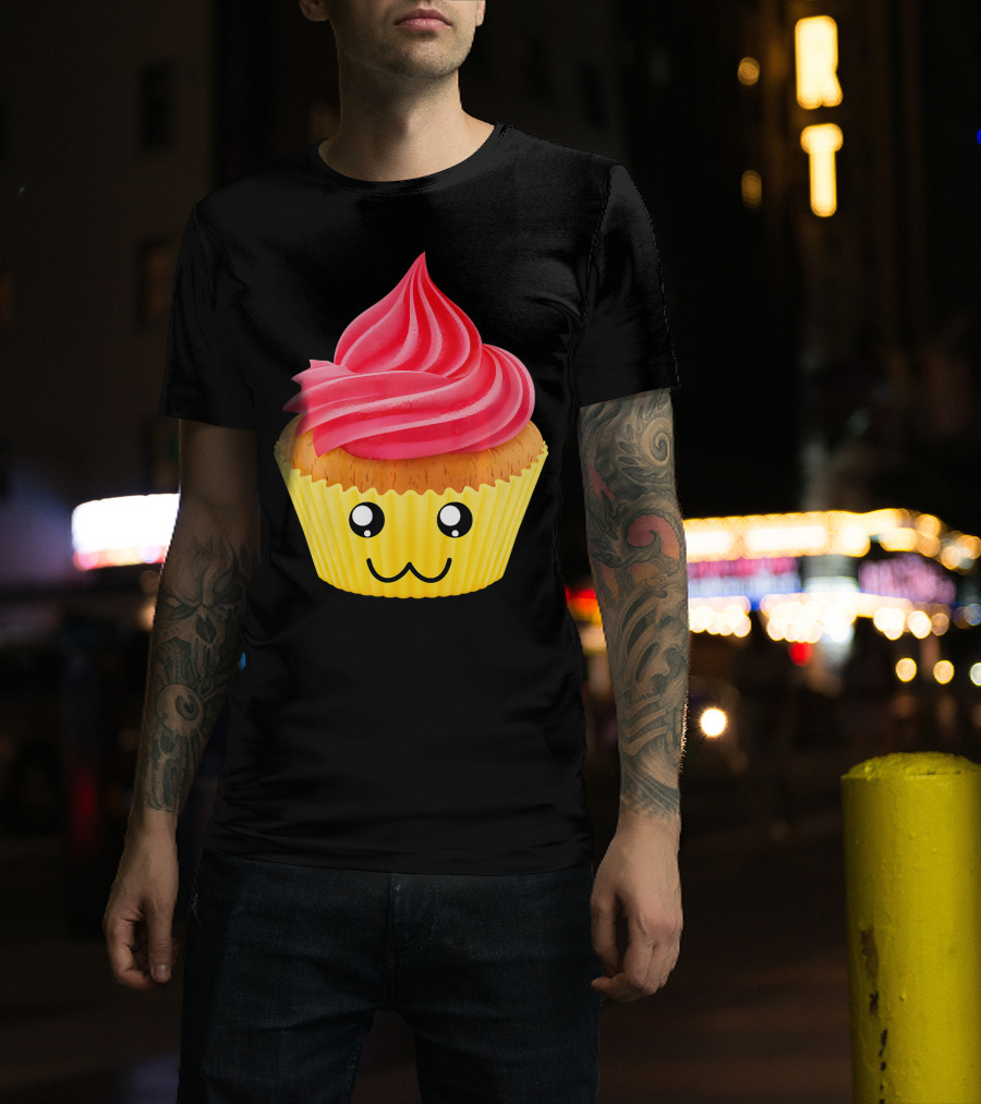 Kawaii Cupcake Lover Cute Muffin Face T-Shirt
