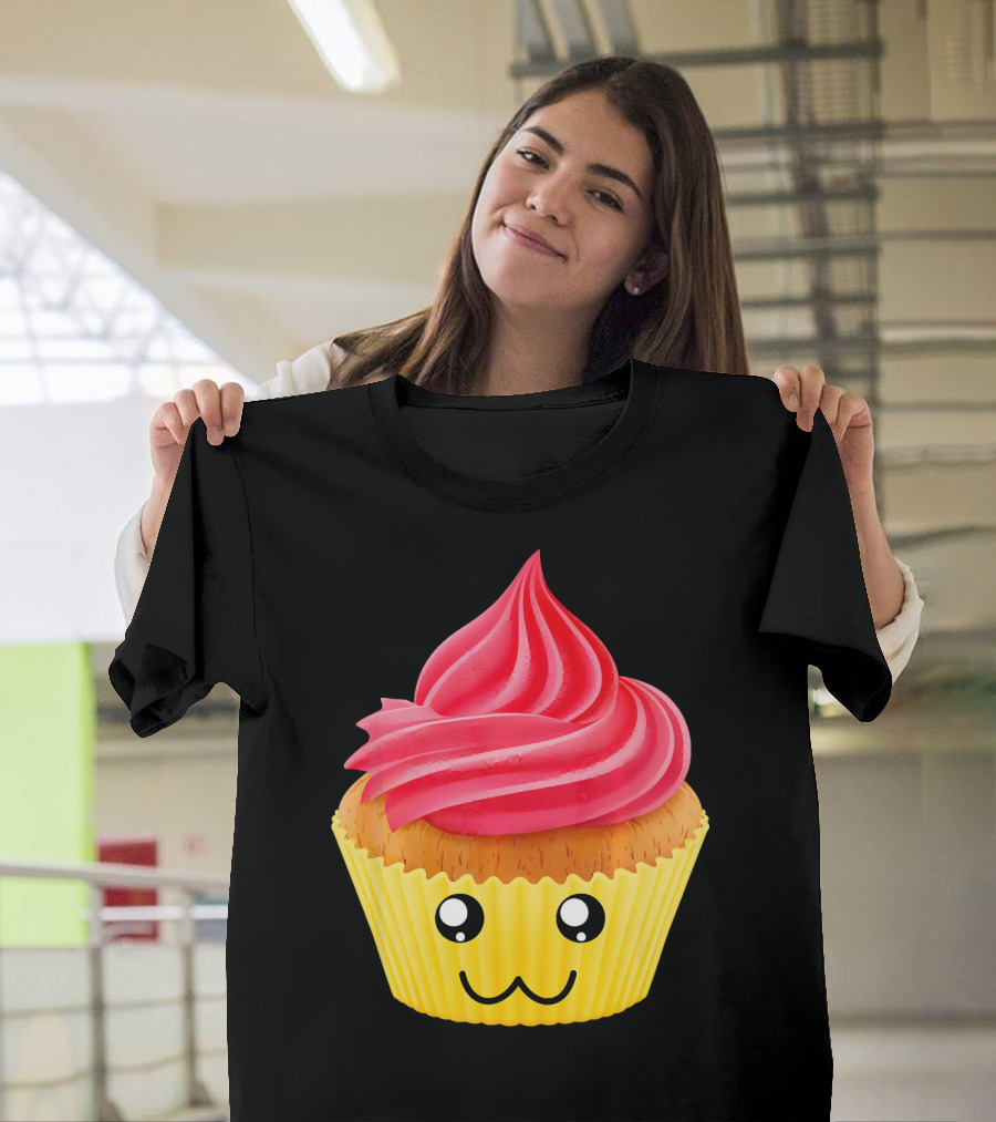 Kawaii Cupcake Lover Cute Muffin Face T-Shirt