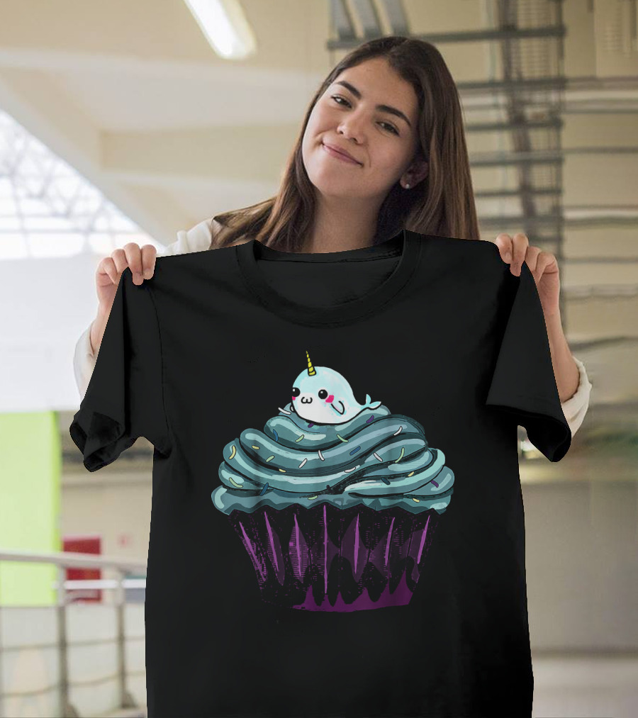 Narwhal Cupcake Cute Blue Icing Dessert T-Shirt