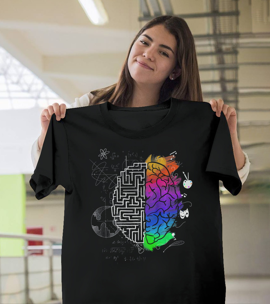 Colorful Brain Science Physics Art Music Mathematics Creativity T-Shirt