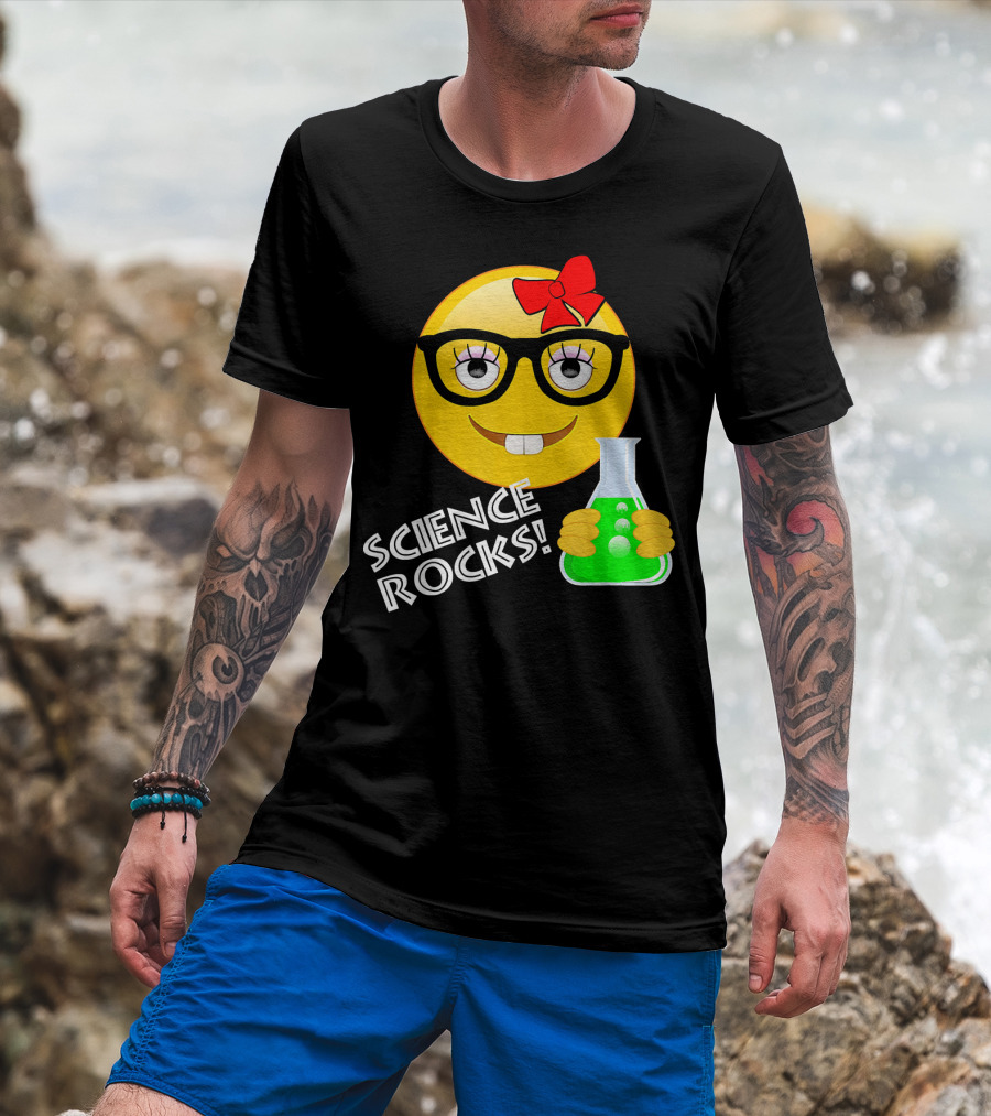 Science Rocks Emoji Chemistry Girl T-Shirt