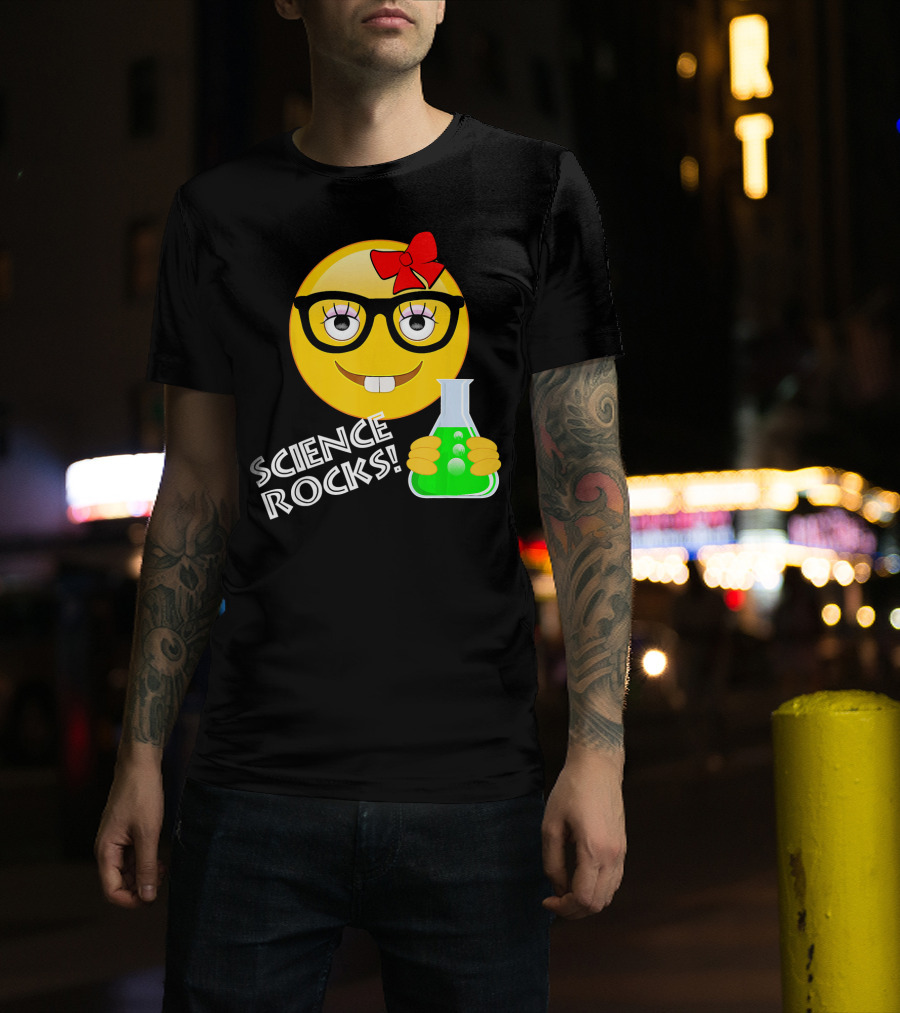 Science Rocks Emoji Chemistry Girl T-Shirt