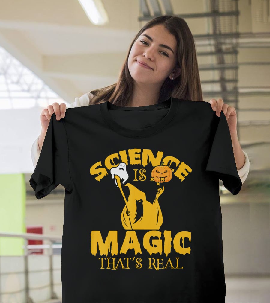 Science Is Magic That's Real Halloween Ghost Pumpkin T-Shirt