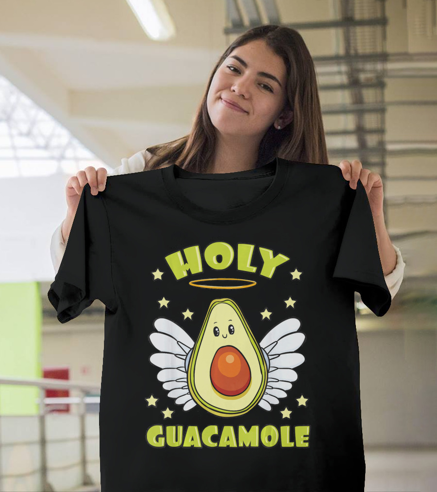 Holy Guacamole Avocado Angel with Halo and Wings T-Shirt