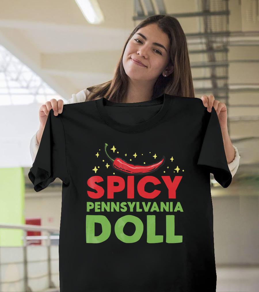Spicy Pennsylvania Doll Chili Pepper Stars Fun T-Shirt