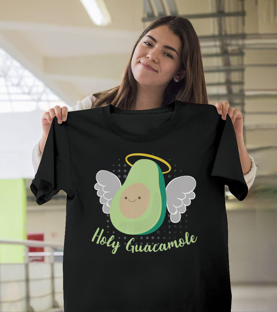 Holy Guacamole Avocado with Halo and Angel Wings T-Shirt
