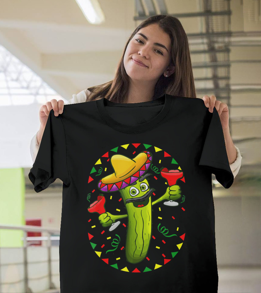 Sombrero Pickle Margarita Cinco De Mayo Fiesta T-Shirt