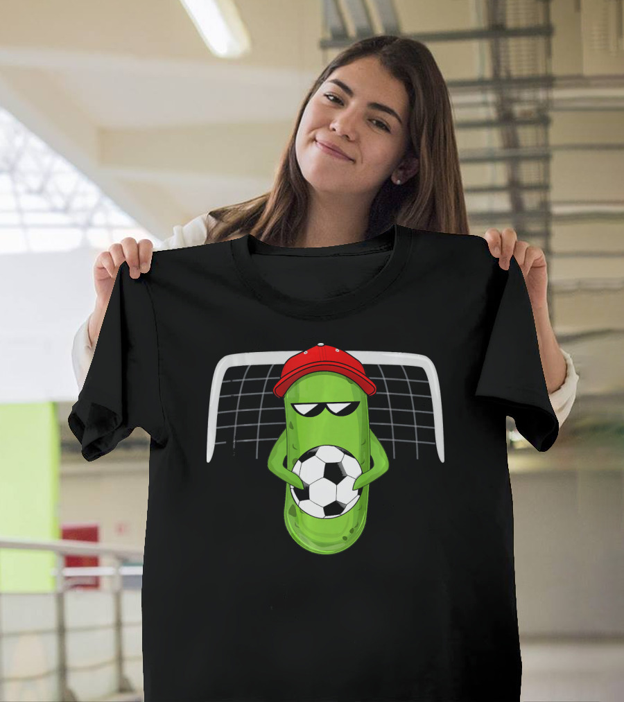 Pickle Soccer Player In Red Cap With Sunglasses T-Shirt