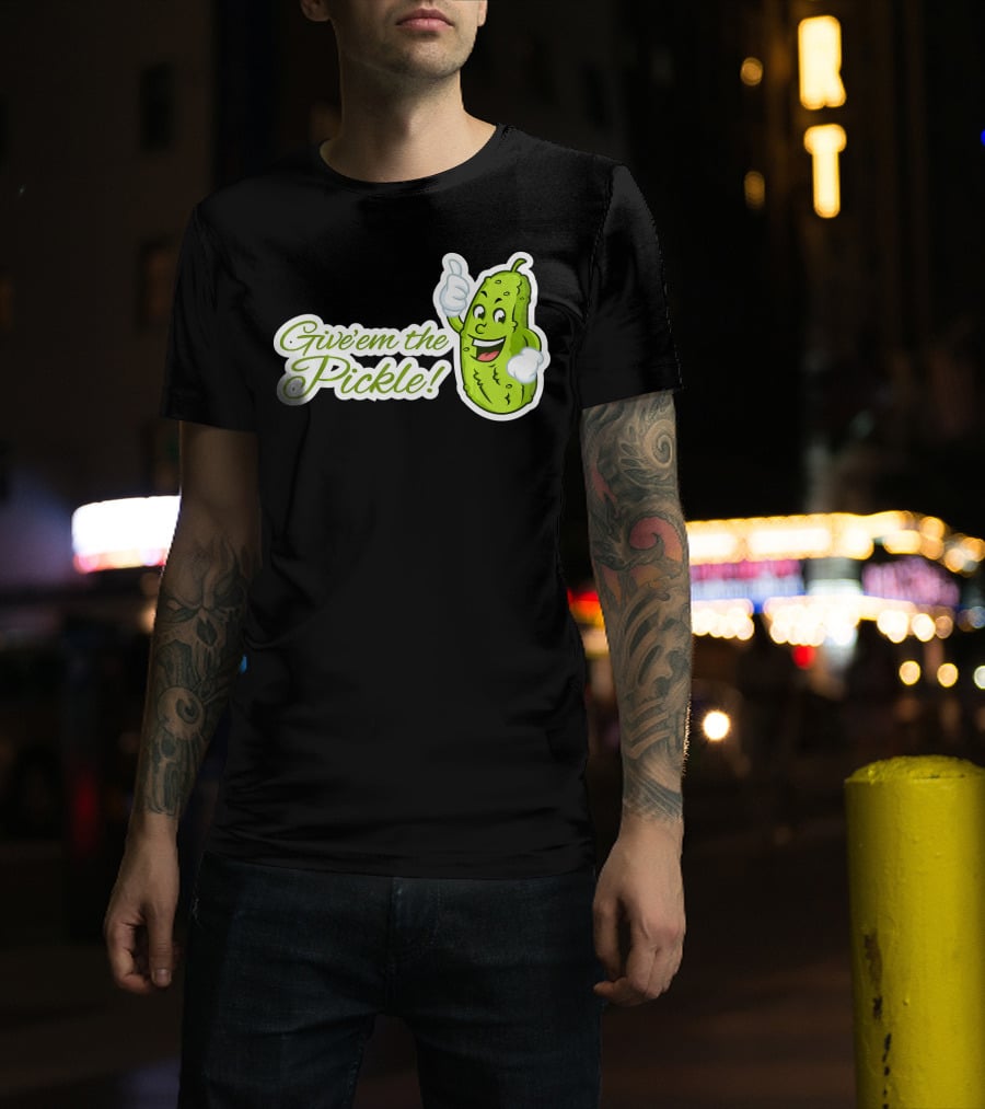 Give'em The Pickle Thumbs Up Cartoon Character T-Shirt