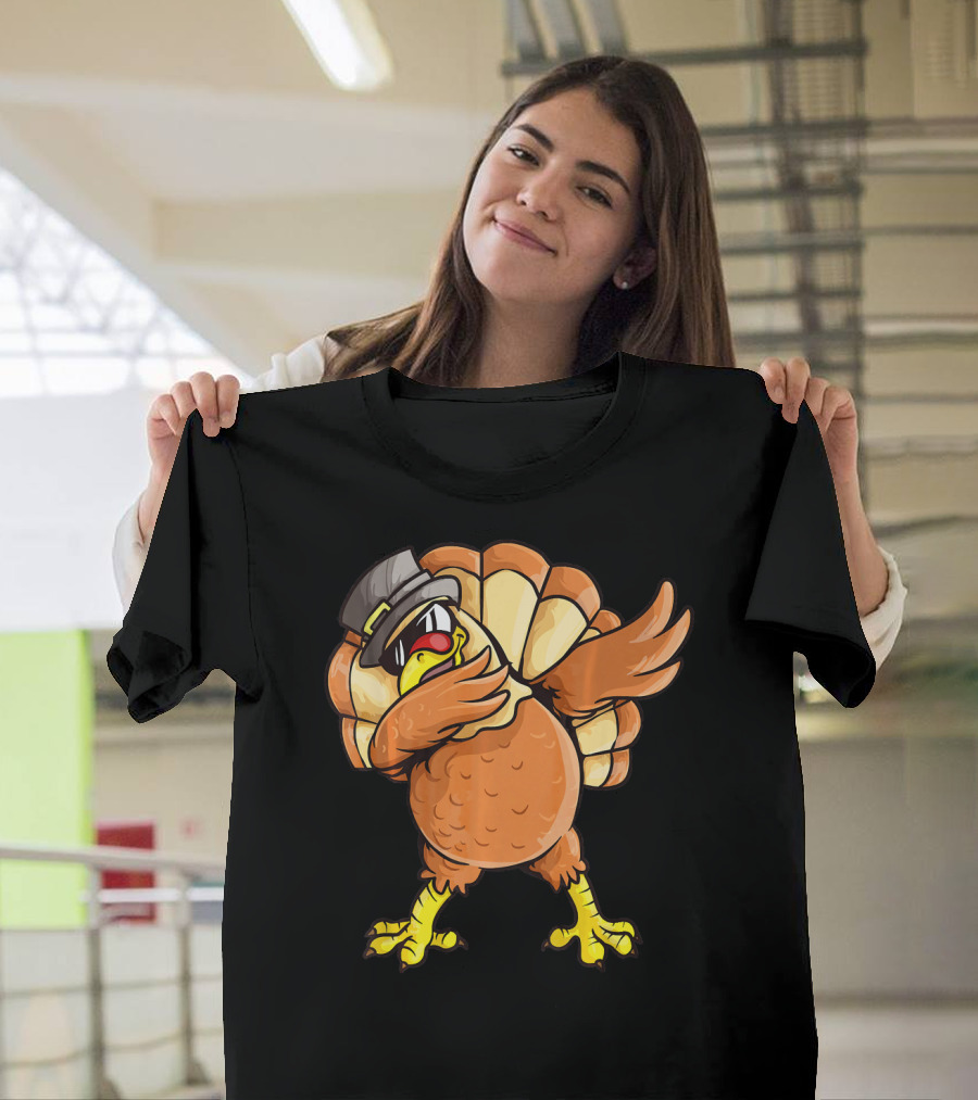 Dabbing Turkey Dab Dance Pilgrim Hat Thanksgiving T-Shirt