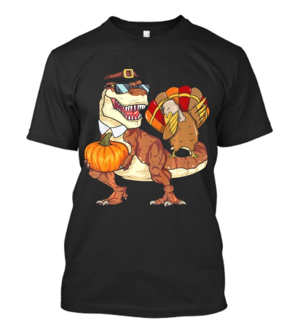 Thanksgiving Rex Dinosaur Dab Pumpkin Turkey T-Shirt