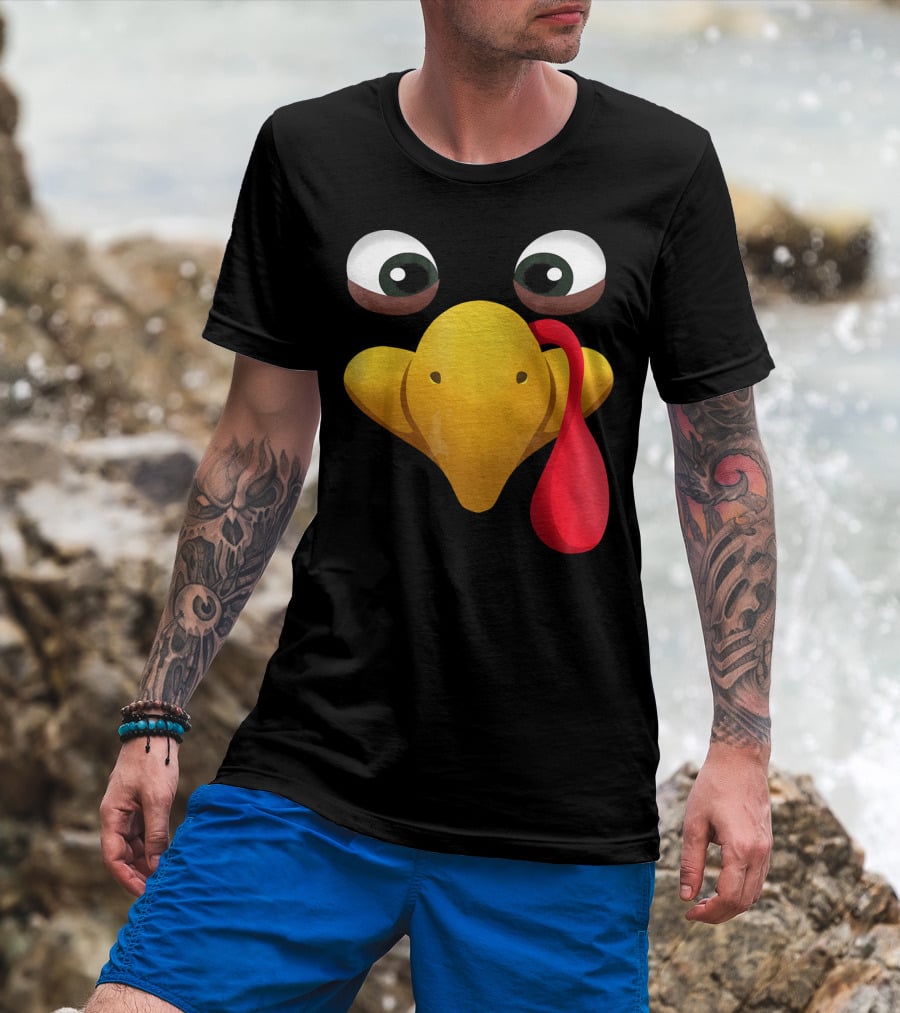 Funny Turkey Face With Realistic Expression T-Shirt