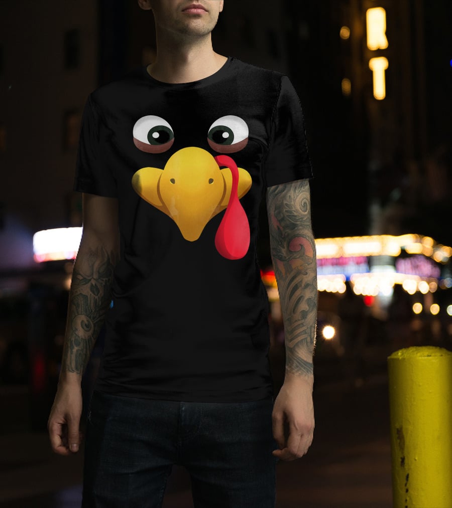 Funny Turkey Face With Realistic Expression T-Shirt