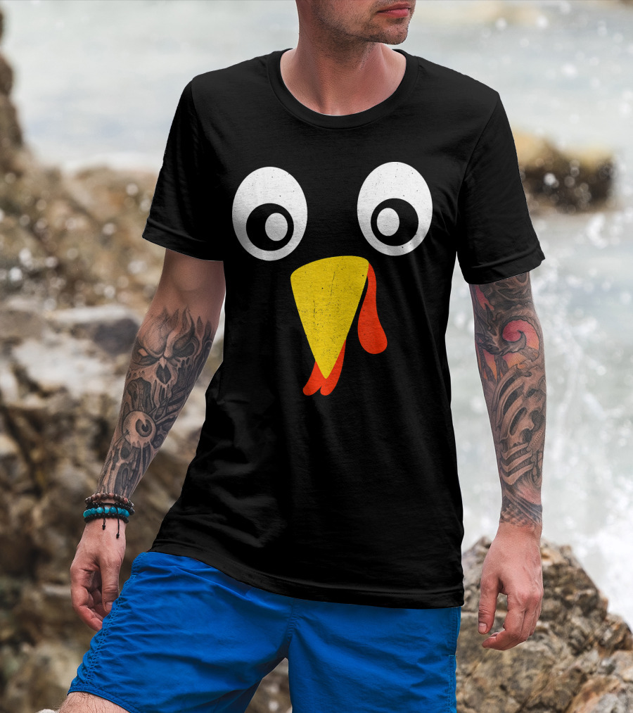 Turkey Face Pilgrim Eyes Beak And Wattle T-Shirt