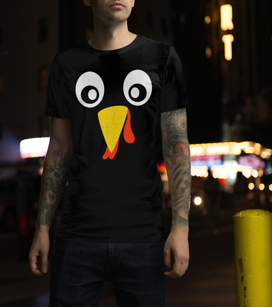 Turkey Face Pilgrim Eyes Beak And Wattle T-Shirt
