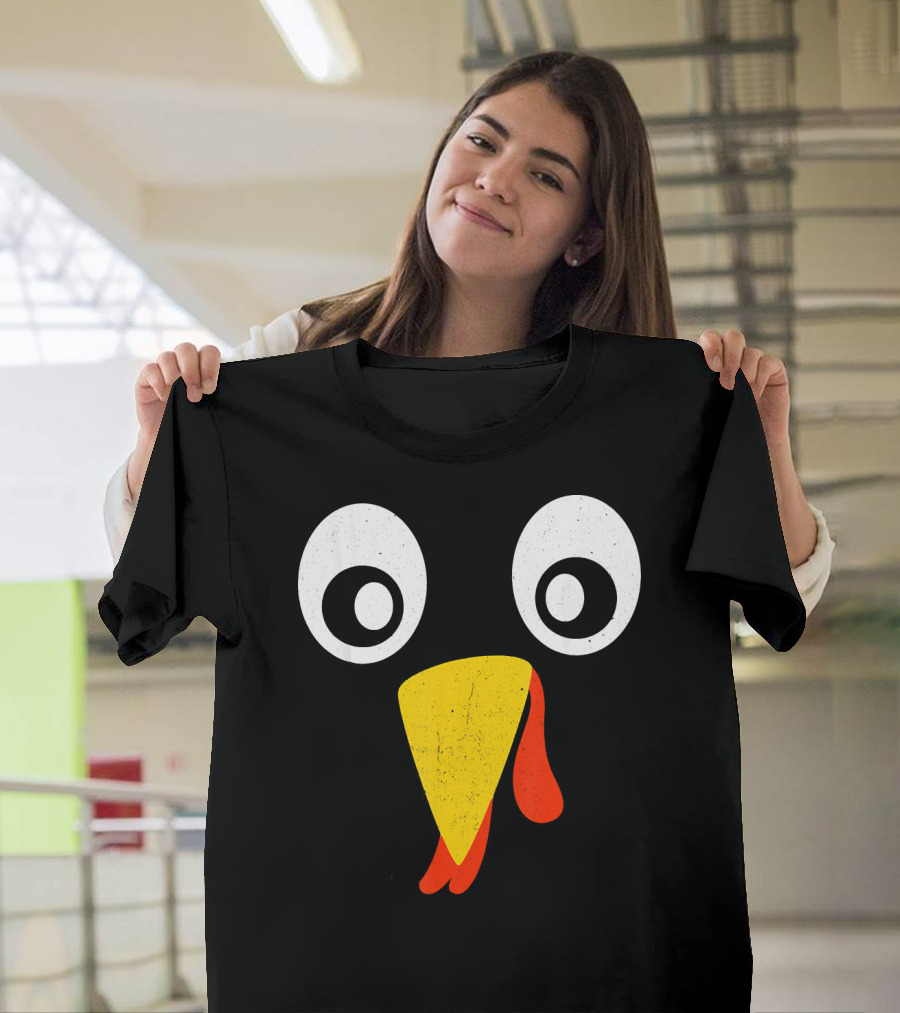 Turkey Face Pilgrim Eyes Beak And Wattle T-Shirt