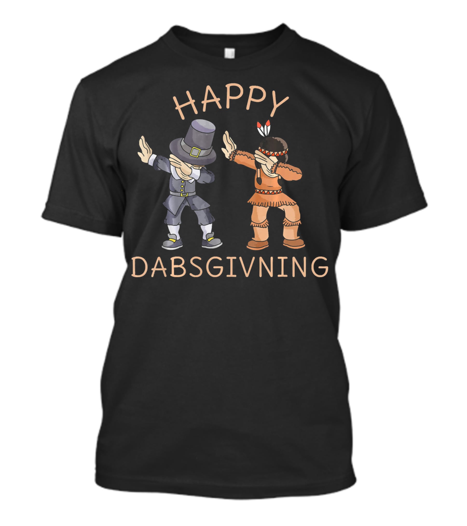 Happy Dabsgiving Pilgrim Indian Dabbing T-Shirt