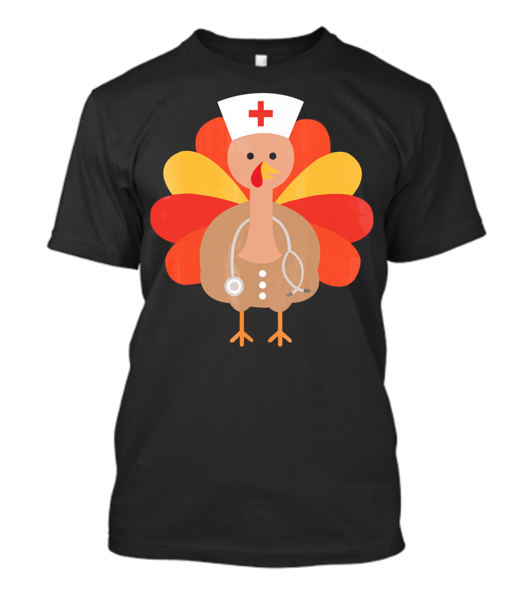 Thanksgiving Nurse Turkey With Stethoscope Cool T-Shirt