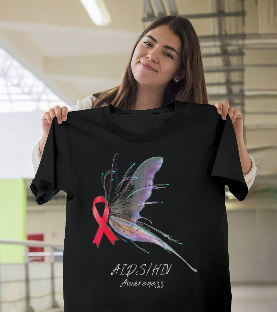 AIDSHIV Awareness Butterfly T-Shirt