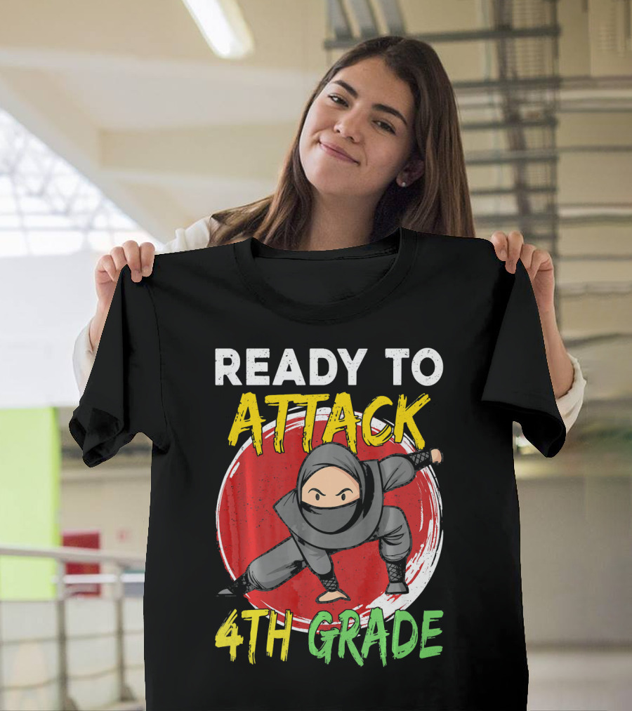 Ninja Ready To Attack 4th Grade T-Shirt