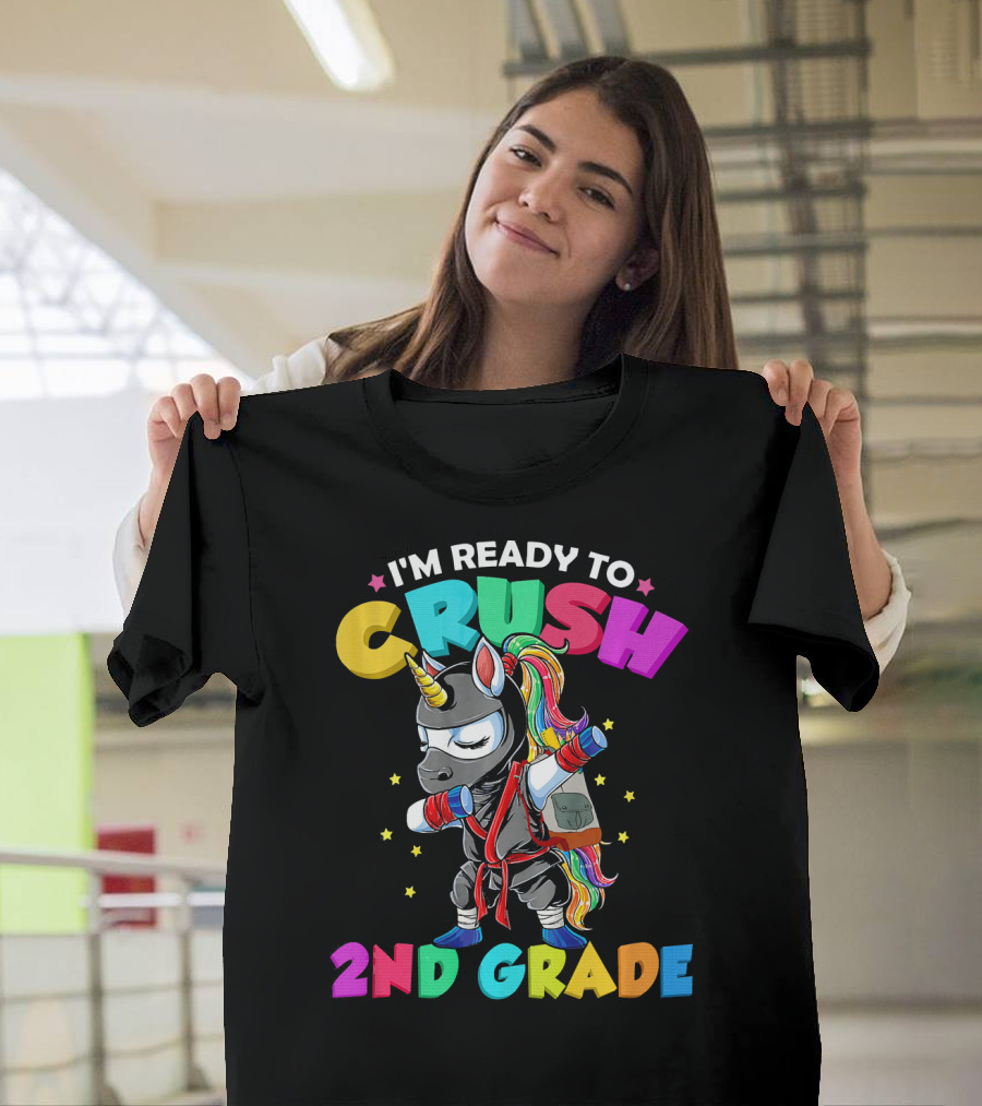 I'm Ready To Crush 2nd Grade Dabbing Unicorn Ninja T-Shirt