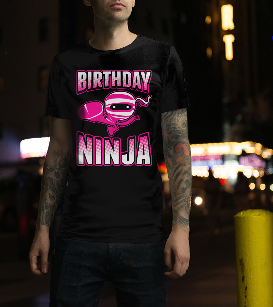 Birthday Ninja Pink Ninja Japa T-Shirt