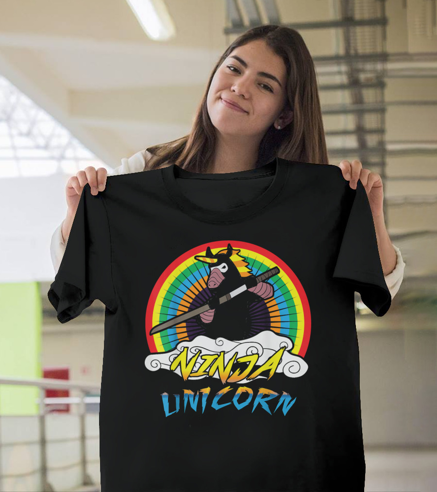 Ninja Unicorn Rainbow Samurai T-Shirt