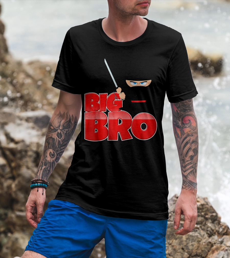 Big Bro Ninja Big Brother With Sword And Mask T-Shirt