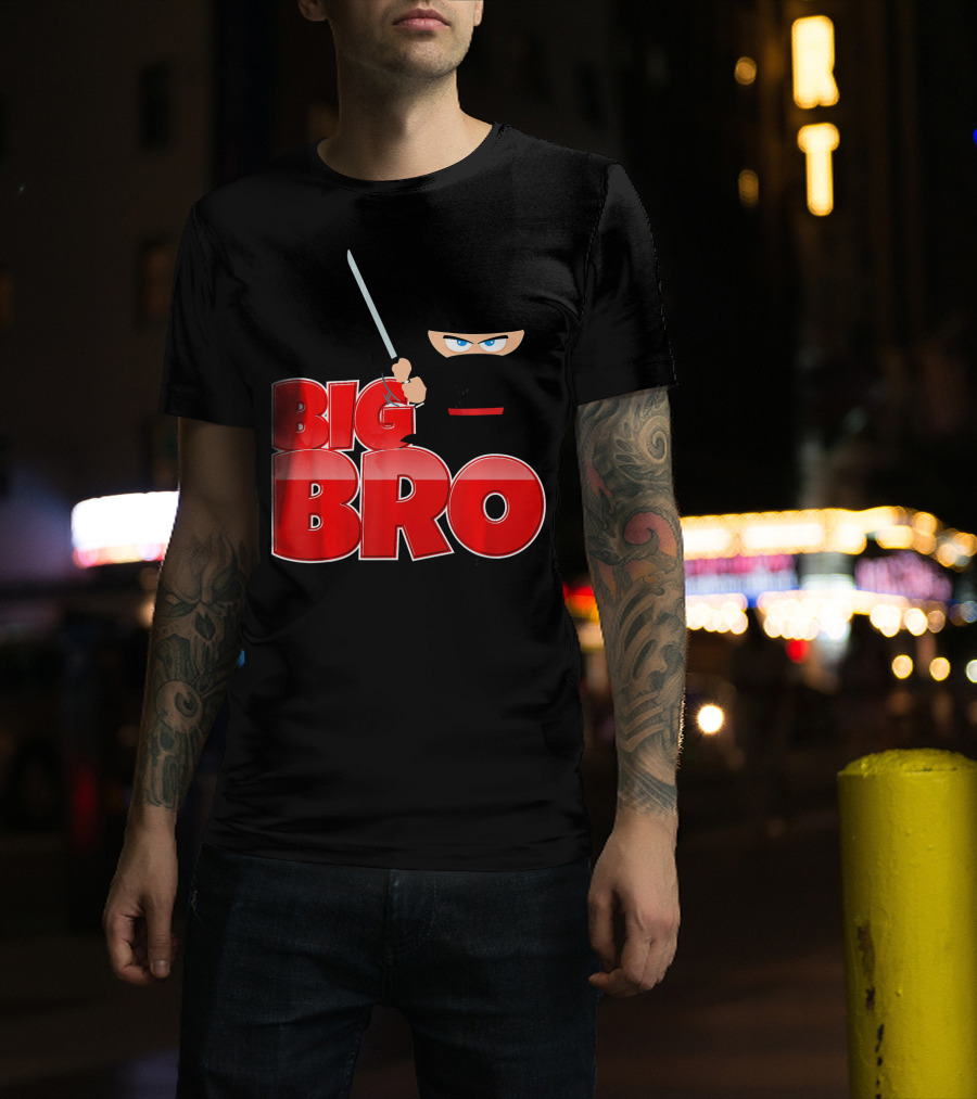 Big Bro Ninja Big Brother With Sword And Mask T-Shirt