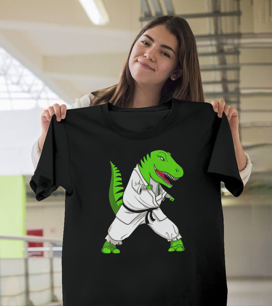 T Rex Dinosaur Karate Ninja Martial Arts Gi T-Shirt