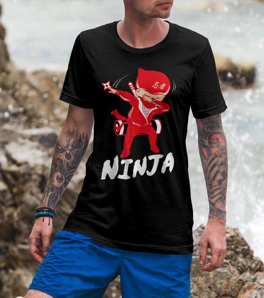 Ninja Dabbing Funny Martial Arts Star T-Shirt