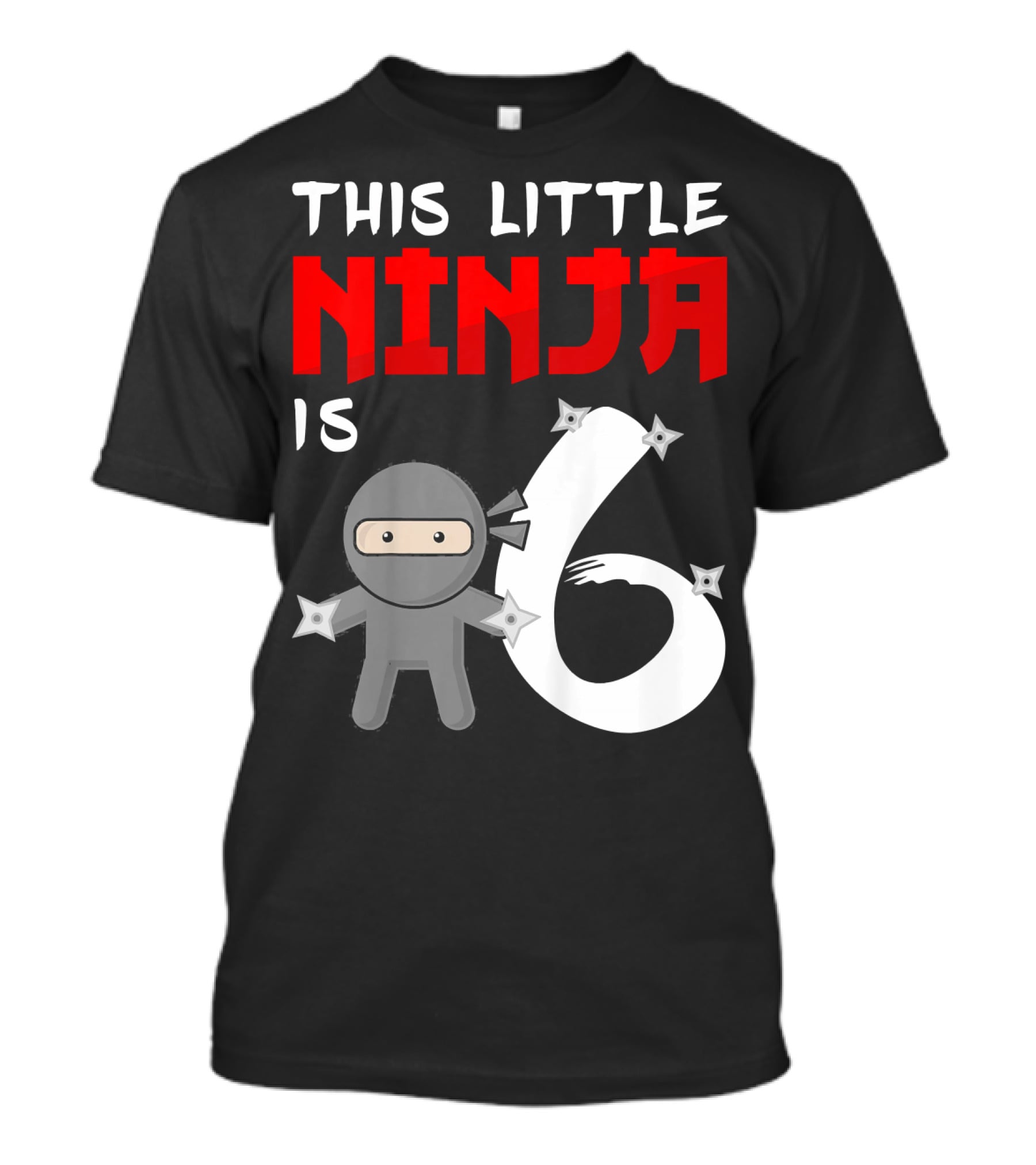 This Little Ninja Is 6 Year Old Birthday T-Shirt