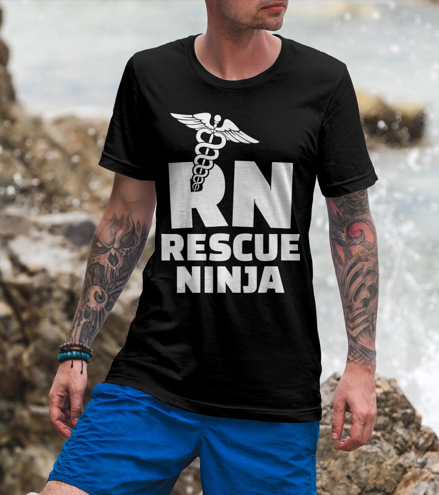 RN Rescue Ninja Nurses Caduceus T-Shirt