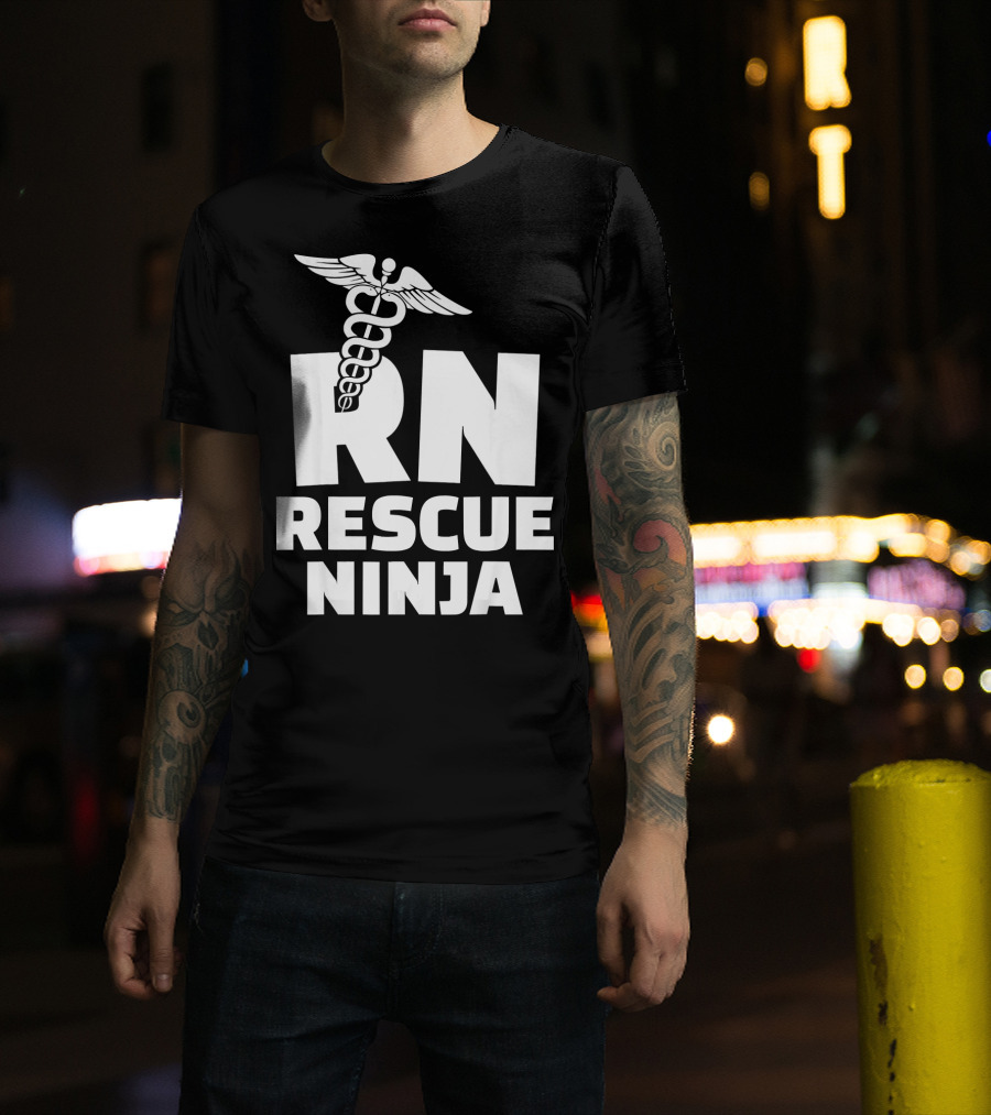 RN Rescue Ninja Nurses Caduceus T-Shirt
