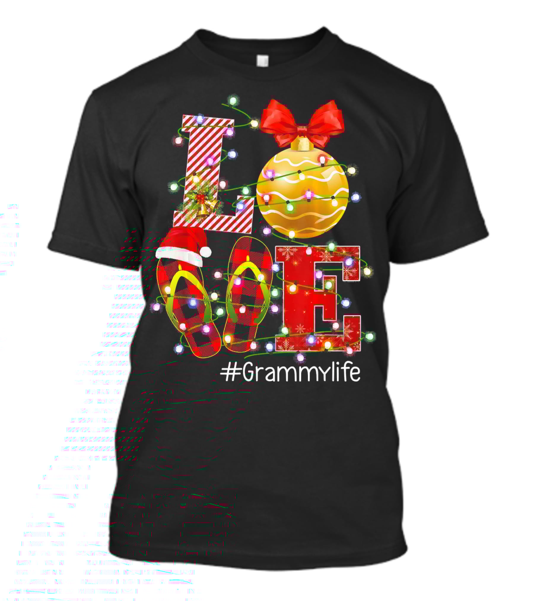 LOVE Christmas Ornaments Lights #Grammylife T-Shirt
