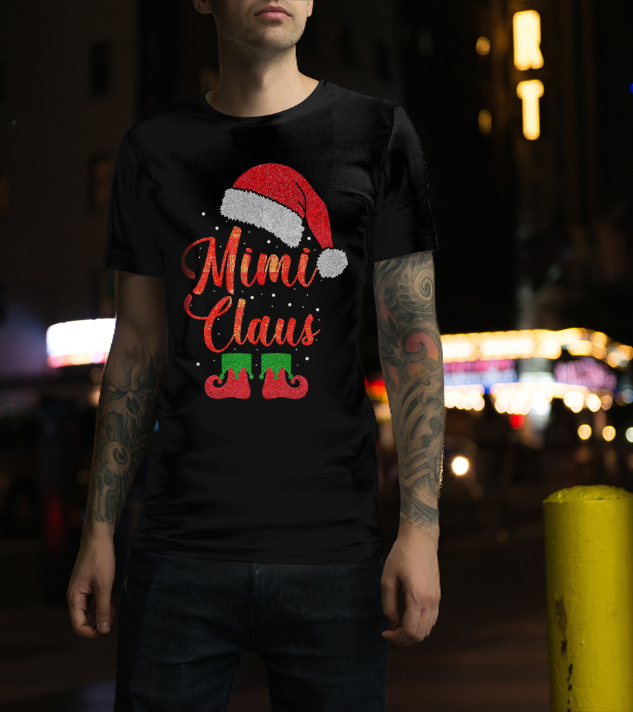 Mimi Claus Santa Hat Festive Christmas Humor T-Shirt