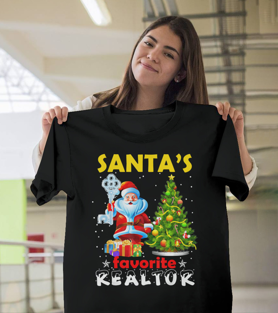 Santa's Favorite Realtor Christmas Tree Presents Key T-Shirt