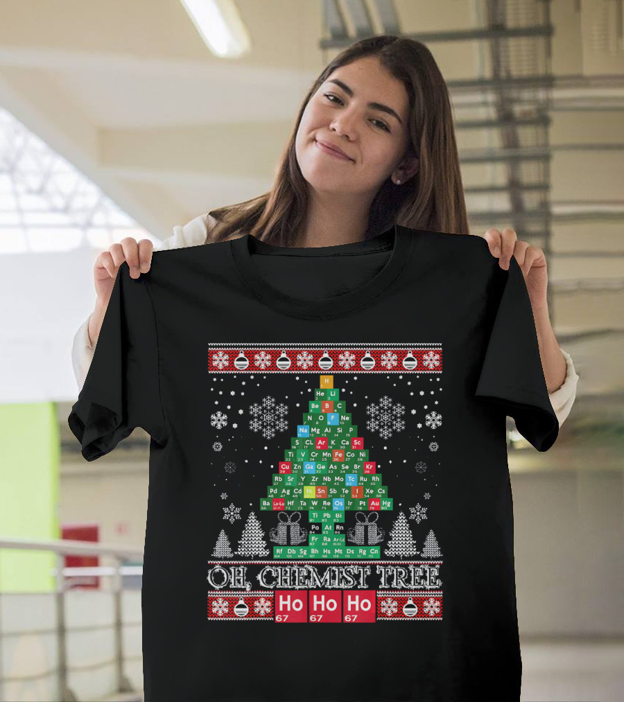 Oh Chemist Tree Periodic Table Christmas Ho Ho Ho G7 T-Shirt