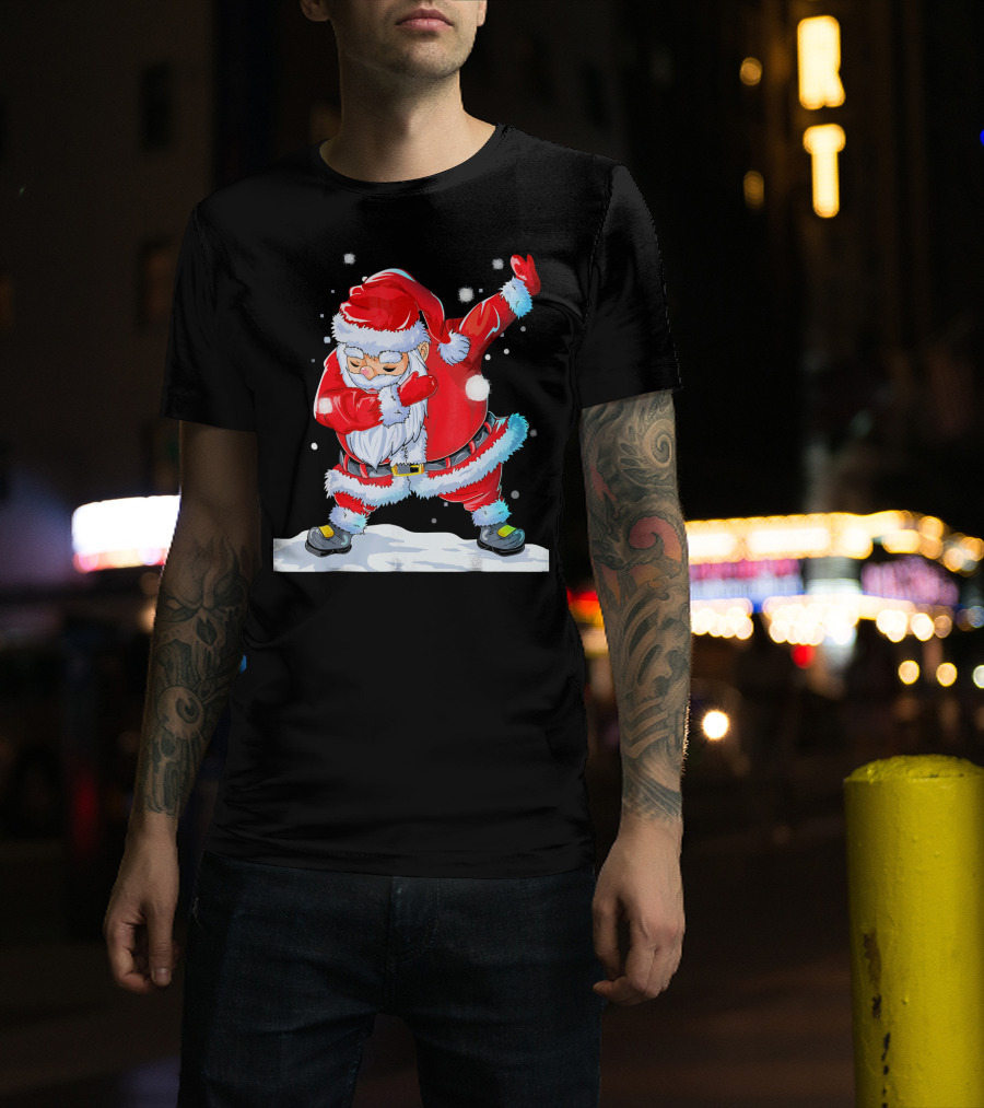 Dabbing Santa Claus Christmas Funny Festive Pose T-Shirt