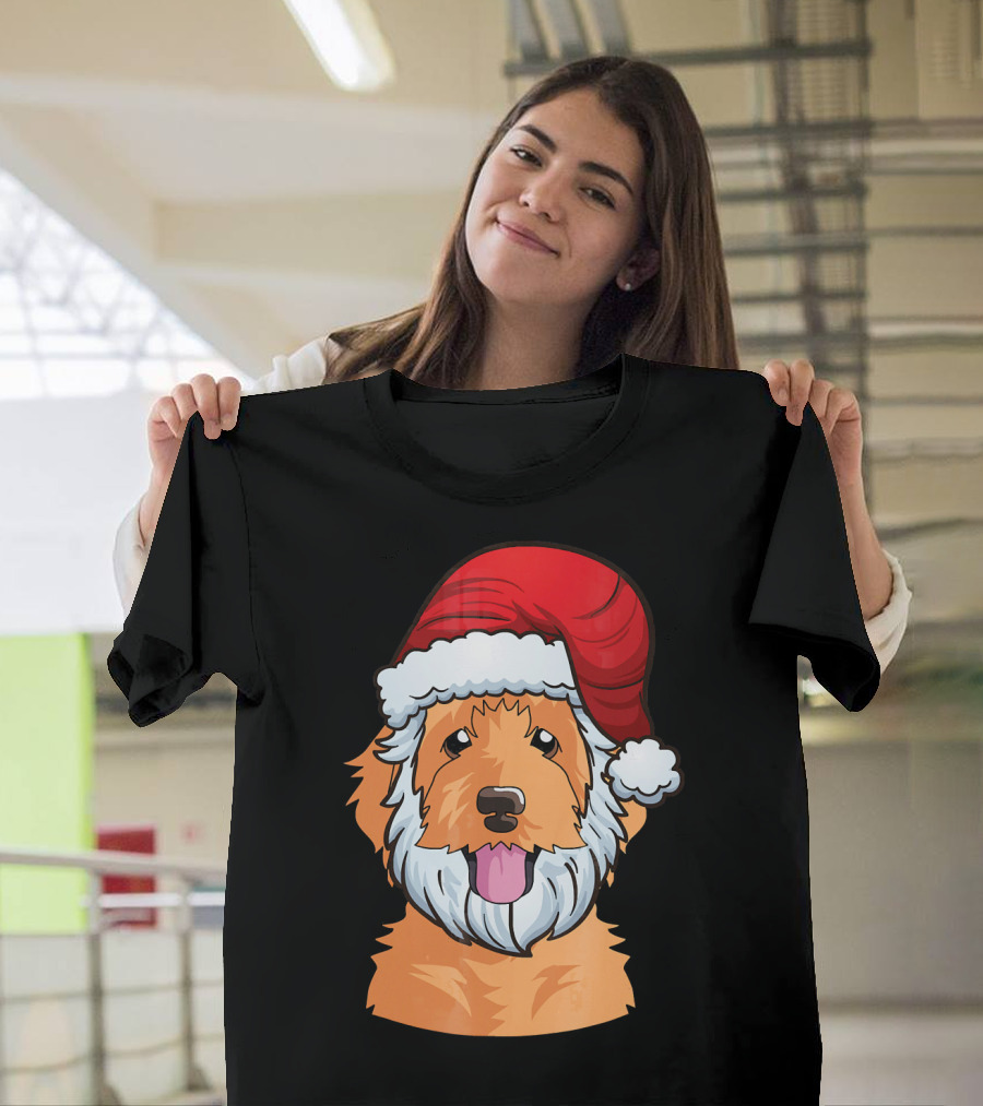 Golden Doodle Funny Santa Claus Dog Holiday Humor T-Shirt