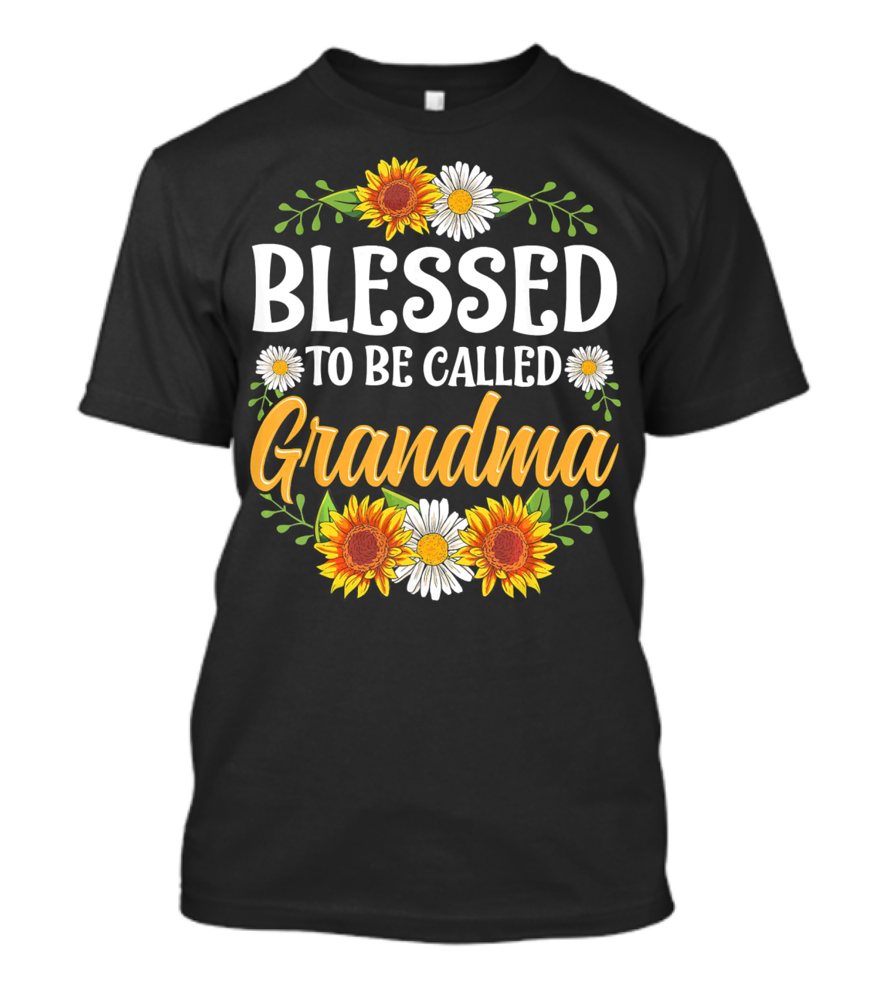 Blessed To Be Called Grandma Sunflower Daisy Floral T-Shirt