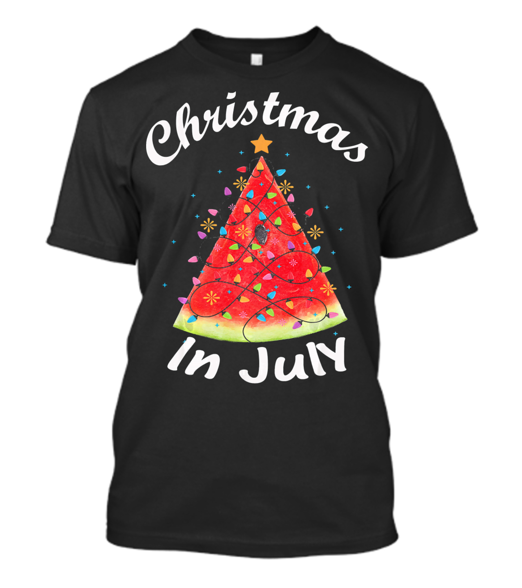 Christmas In July Watermelon Tree Lights T-Shirt