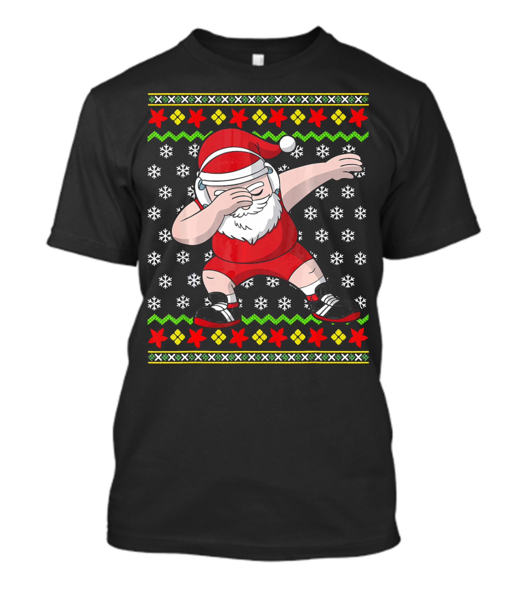 Wrestling Ugly Christmas Santa Dabbing Wrestler T-Shirt