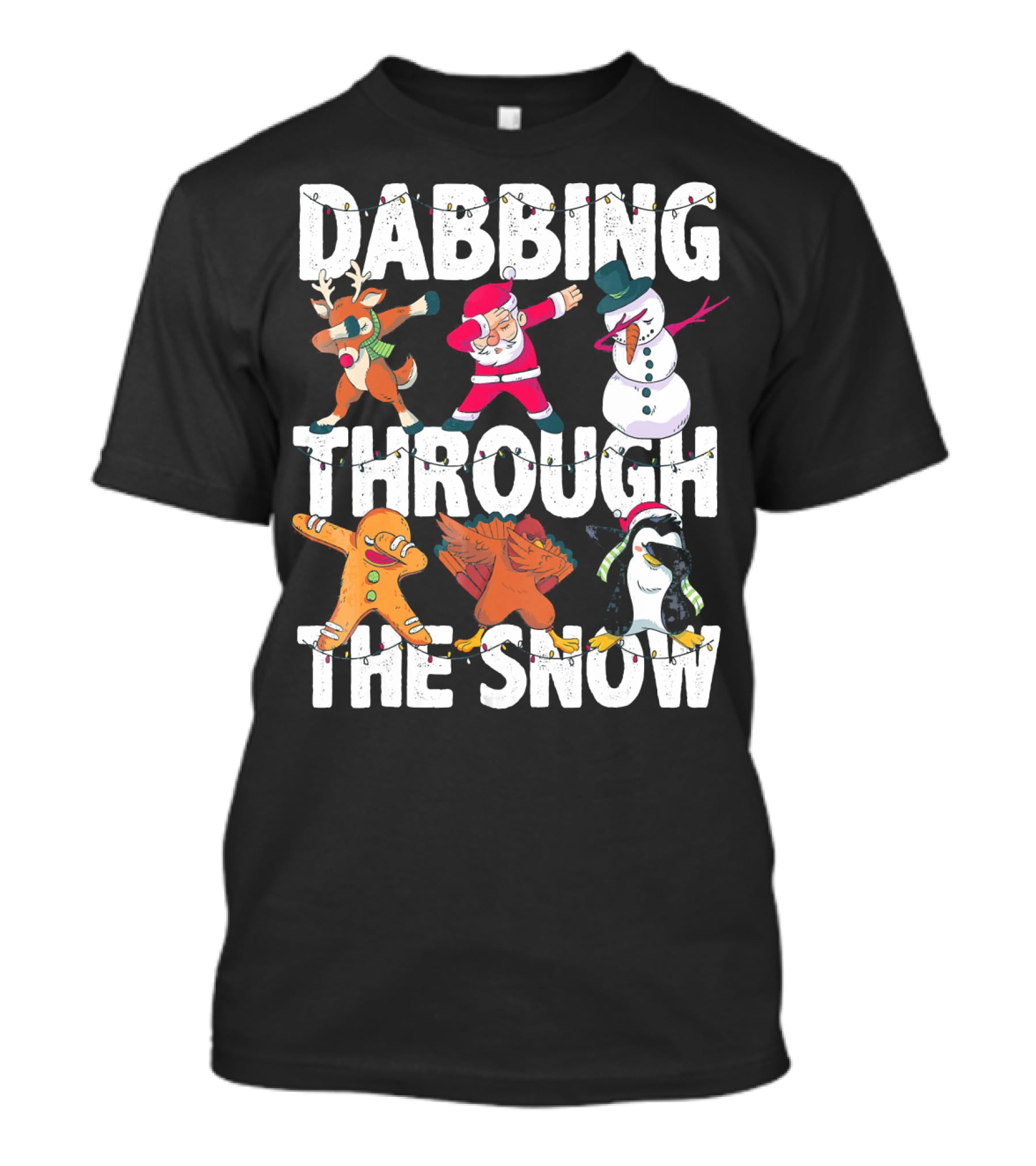 Dabbing Through The Snow Christmas Santa Friends Dabbing T-Shirt