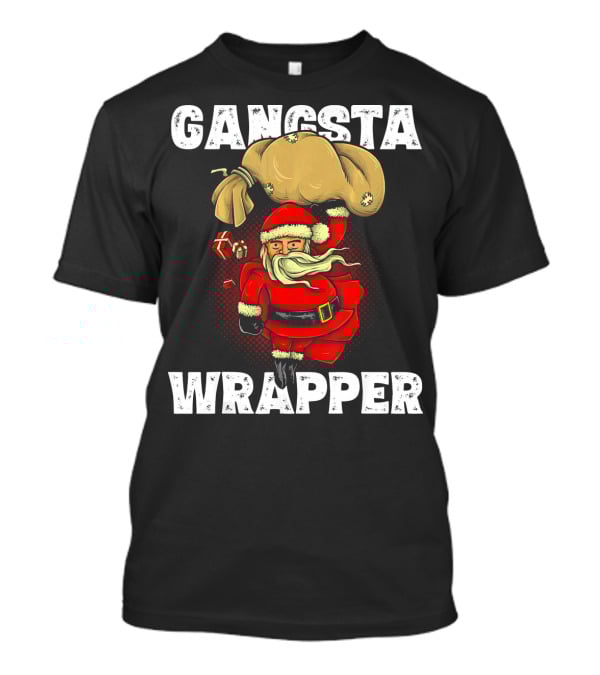 Gangsta Wrapper Santa With Sack And Gifts T-Shirt