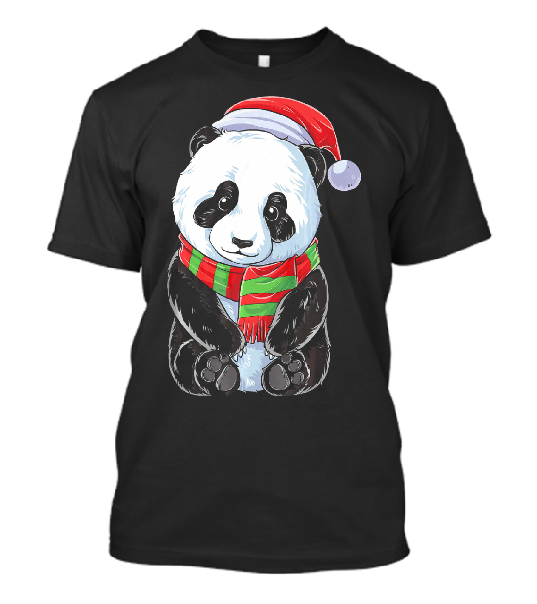 Santa Hat Panda Christmas T-Shirt