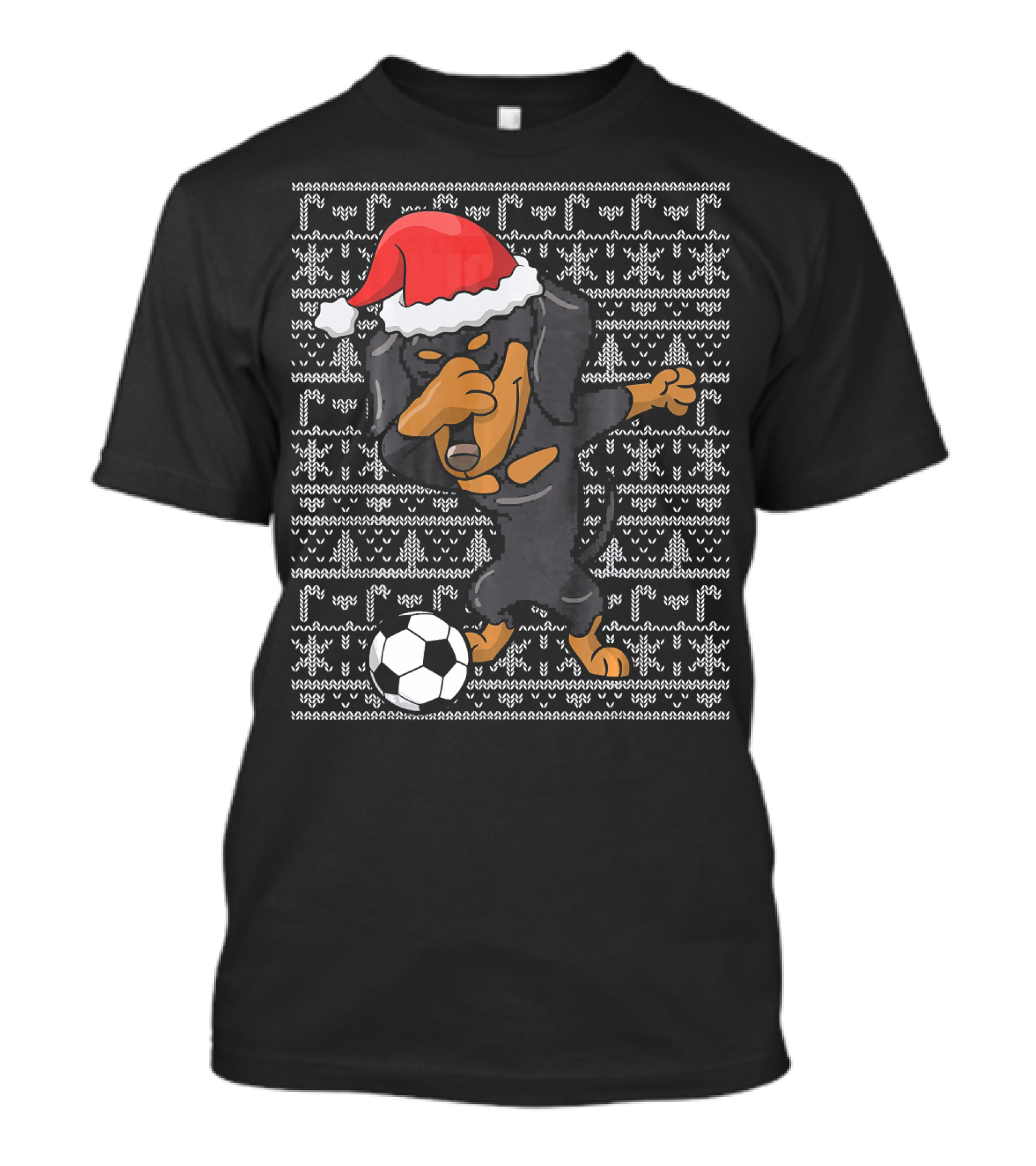 Dabbing Dachshund Santa Soccer Dog T-Shirt
