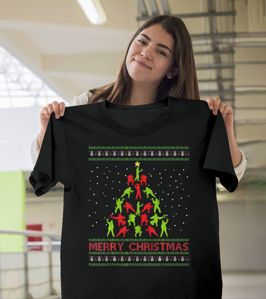 Merry Christmas Paintball Sport Christmas Tree T-Shirt