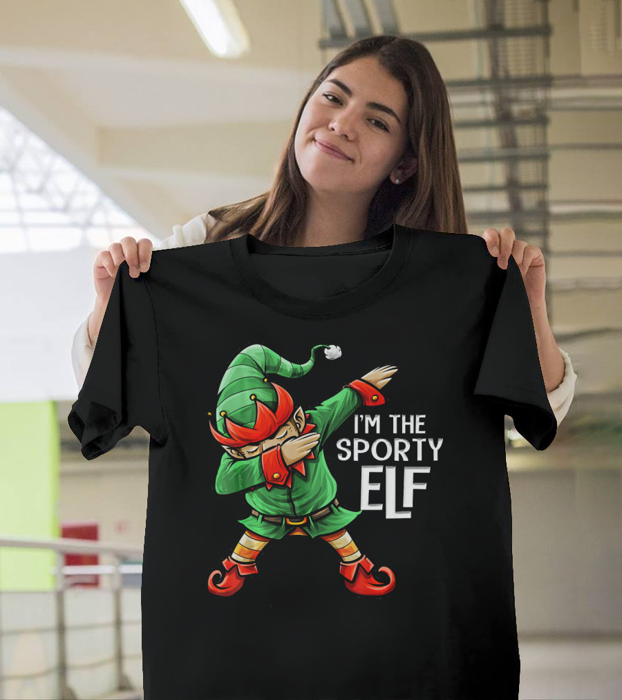 I'm the Sporty Elf Dabbing Matching Family Group T-Shirt